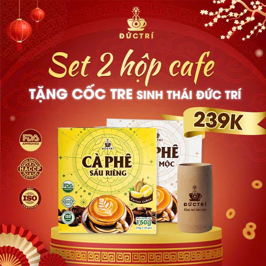 Set 2 hộp cafe - Tặng cốc tre sinh thái Đức Trí